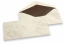 Sobres estampado mármol - 96 x 181 mm, mármol marrón, forro interior marrón | PIT Packaging.es | Paisdelossobres