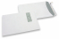 Sobres con ventana, blancos, 220 x 312 mm (EA4), ventana a la izquierda 40 x 110 mm, posición de la ventana a 20 mm desde izquierda y 50 mm del parte superior, cierre autoadhesivo, 120 gramos, peso aprox. cada uno 18 g | PIT Packaging.es | Paisdelossobres