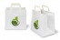 Bolsas de papel con asas planas - blanco con ejemplo impreso | PIT Packaging.es | Paisdelossobres