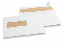 Sobres con ventana de color crema, 156 x 220 mm (EA5), ventana a la izquierda 40 x 110 mm, posición de la ventana a 20 mm desde izquierda y 66 mm del extremo inferior, 90 gramos, aprox. 7 g por unidad  | PIT Packaging.es | Paisdelossobres