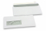Sobres con ventana, blancos, 114 x 229 mm (C5/6), ventana a la izquierda 40 x 110 mm, posición de la ventana a 20 mm desde izquierda y 24 mm del extremo inferior, cierre autoadhesivo, 90 gramos | PIT Packaging.es | Paisdelossobres