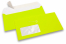 Sobres fluorescentes - amarillo, con ventana 45 x 90 mm, posición de la ventana a 20 mm desde izquierda y 15 mm del parte inferior | PIT Packaging.es | Paisdelossobres
