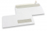 Sobres con ventana, blancos, 110 x 220 mm (EA5/6), ventana a la derecha 30 x 100 mm, posición de la ventana a 15 mm desde derecha y 20 mm del extremo inferior, cirerre autoadhesivo, 80 gramos | PIT Packaging.es | Paisdelossobres