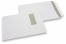 Sobres con ventana, blancos, 229 x 324 mm (C4), ventana a la izquierda 40 x 110 mm, posición de la ventana a 20 mm desde izquierda y 60 mm del parte superior, cierre engomado, 120 gramos, peso aprox. cada uno 20 g | PIT Packaging.es | Paisdelossobres