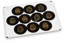 Cierres adhesivos de Pascua - negro + amarillo dorado | PIT Packaging.es | Paisdelossobres