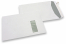 Sobres con ventana, blancos, 229 x 324 mm (C4), ventana a la derecha 40 x 110 mm, posición de la ventana a 20 mm desde derecha y 60 mm del parte superior, cierre autoadhesivo, 120 gramos, peso aprox. cada uno 20 g | PIT Packaging.es | Paisdelossobres