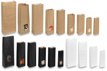 Bolsas de papel con base - marrón, negro y blanco, con y sin ventana | PIT Packaging.es | Paisdelossobres