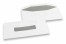 Sobres con ventana, blancos, 109 x 224 mm, ventana centrada 25 x 110 mm, posición de la ventana a 53 mm desde izquierda y 40 mm del extremo inferior, engomados, 80 gramos, peso aprox. cada uno 3 g | PIT Packaging.es | Paisdelossobres