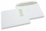 Sobres con ventana, blancos, 229 x 324 mm (C4), ventana a la izquierda 40 x 110 mm, posición de la ventana a 20 mm desde izquierda y 60 mm del parte superior, cierre engomado lado largo, 120 gramos, peso aprox. cada uno 20 g | PIT Packaging.es | Paisdelossobres