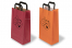 Bolsas de papel con asas planas - rojo y naranja con ejemplo impreso | PIT Packaging.es | Paisdelossobres