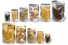 Bolsas metálicas transparentes stand-up - dorado metalizado y plata metalizado | PIT Packaging.es | Paisdelossobres
