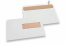 Sobres con ventana de color crema, 156 x 220 mm (EA5), ventana a la derecha 40 x110 mm, posición de la ventana a 15 mm desde derecha y 66 mm del parte inferior, 90 gramos, aprox. 7 g por unidad  | PIT Packaging.es | Paisdelossobres