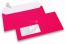 Sobres fluorescentes - rosa, con ventana 45 x 90 mm, posición de la ventana a 20 mm desde izquierda y 15 mm del parte inferior | PIT Packaging.es | Paisdelossobres