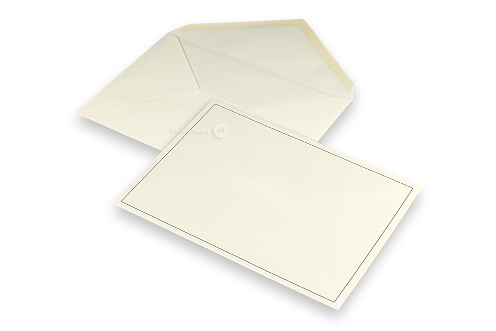Sobres de luto - Crema + ribete sencillo, 156 x 220 mm
