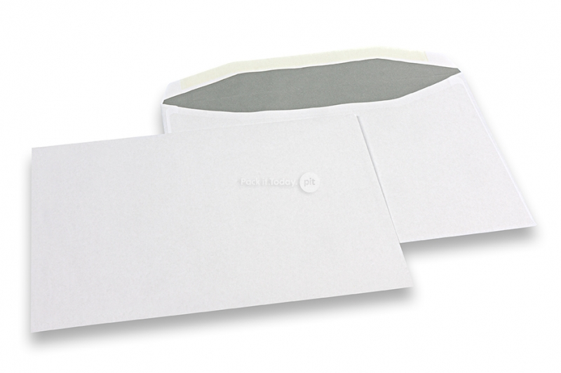 Sobres de papel blancos, 162 x 229 mm (C5), 90 gramos, cierre engomado, peso aprox. cada uno 7 g 