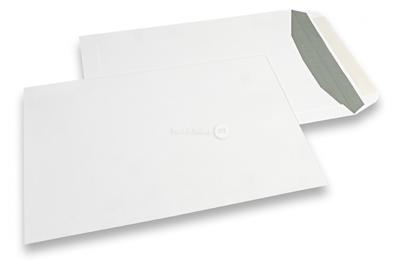 Sobres de papel blancos, 229 x 324 mm (C4), 120 gramos, cierre engomado, peso aprox. cada uno 16 g