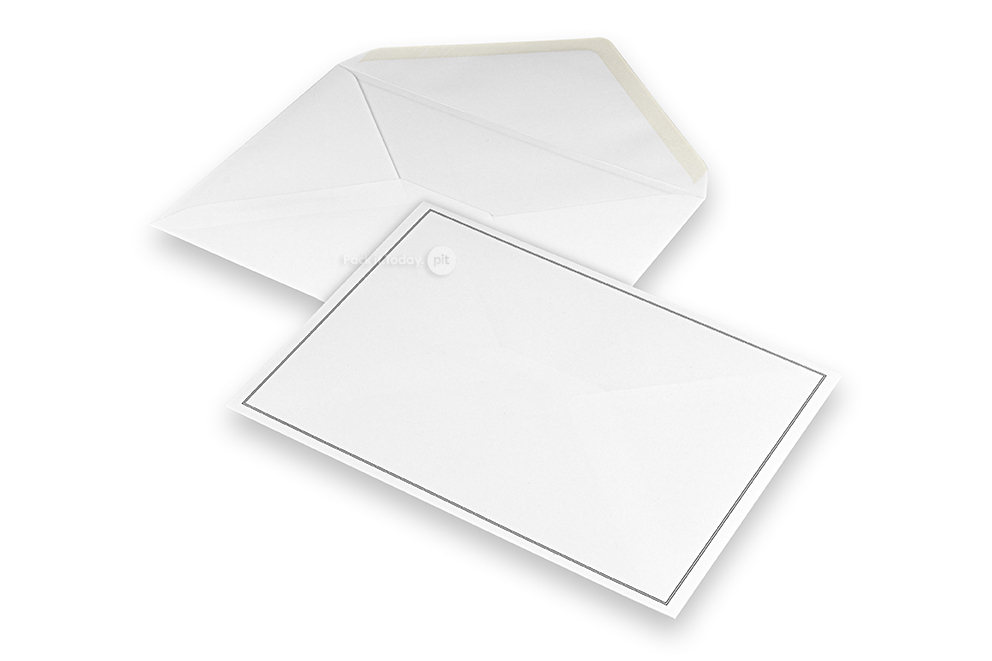 Sobres de luto - Blanco + ribete doble, 156 x 220 mm