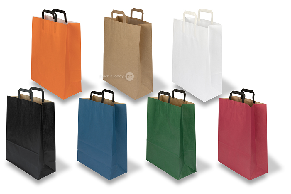 Bolsas de papel con asas planas 