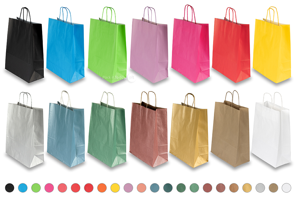 Bolsas de papel con asas redondas