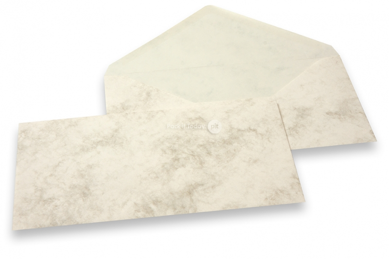 Sobres estampado mármol - 110 x 220 mm, mármol marrón, sin forro interior