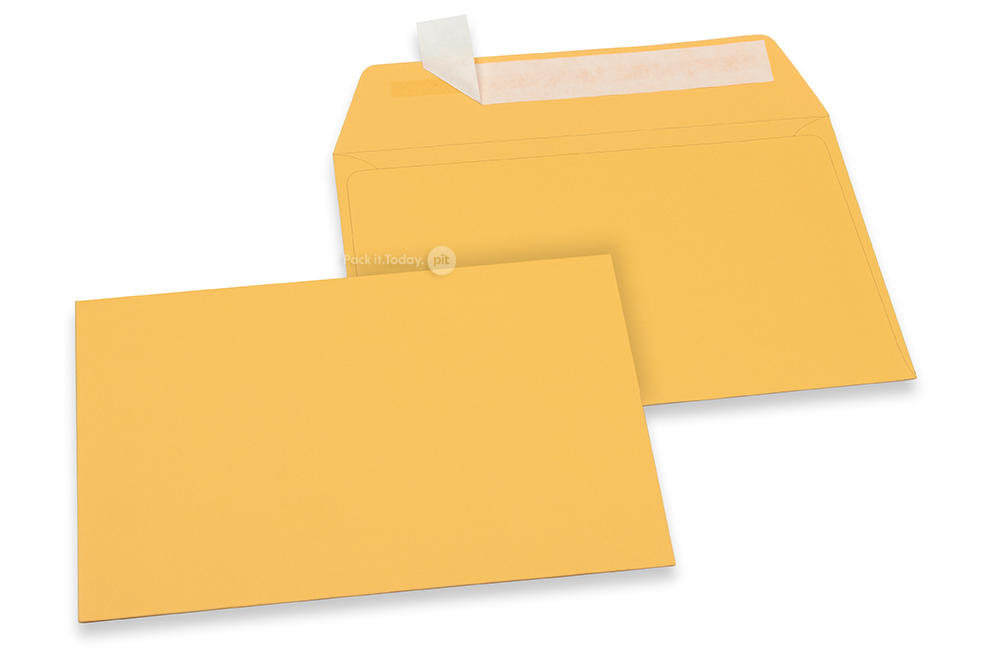 Sobres de papel de color - Amarillo dorado, 114 x 162 mm