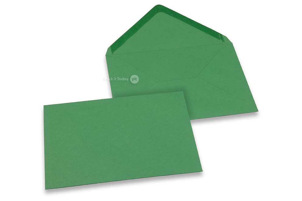 Sobres para tarjetas de felicitación de colores - Verde oscuro, 125 x 175 mm