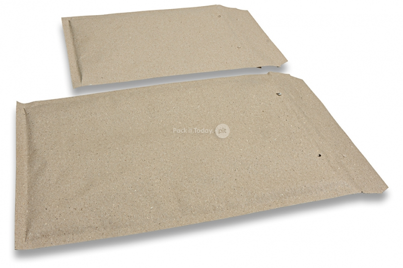 Sobres acolchados de papel de hierba marrones