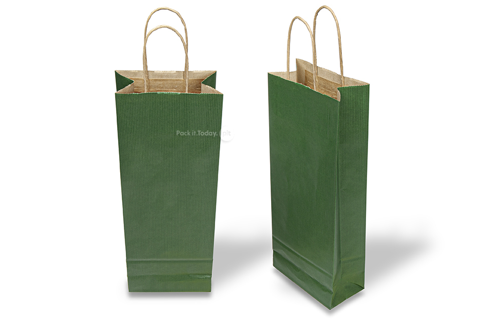 Bolsas de papel para botellas de vino - verde