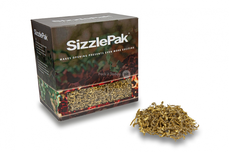 Papel de relleno SizzlePak - Dorado (1.25 kg), 120 gramos de papel 