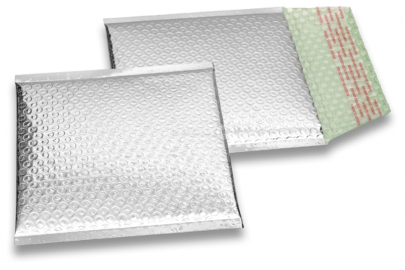 Sobres acolchados ECO metalizados - plata 165 x 165 mm
