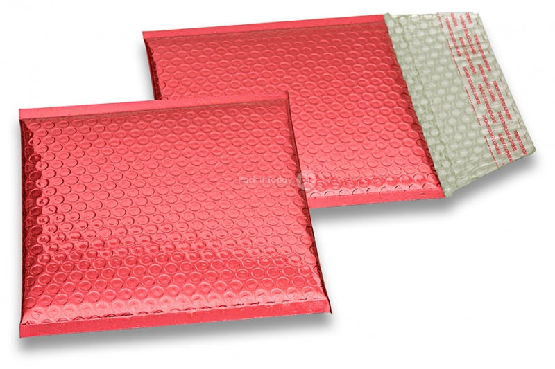 Sobres acolchados ECO metalizados - rojo 165 x 165 mm