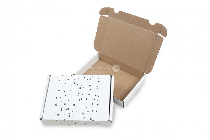 Cajas para envíos postales impresas - puntos negras