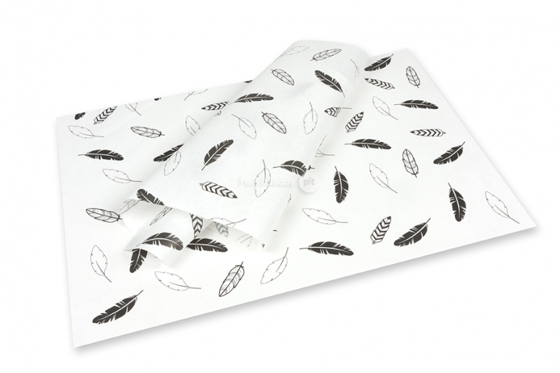 Papel de seda - plumas negras