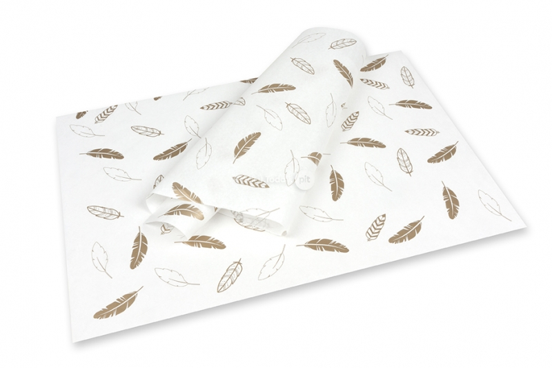 Papel de seda - plumas de oro