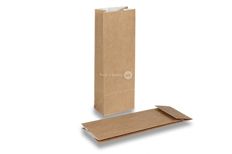 Bolsas de papel con base marrón - 105 x 65 x 298 mm sin ventana, 500 ml
