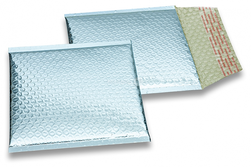 Sobres acolchados ECO metalizados - azul hielo 165 x 165 mm
