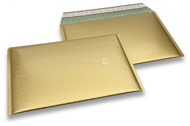 Sobres acolchados ECO metalizados mate - dorado 235 x 325 mm