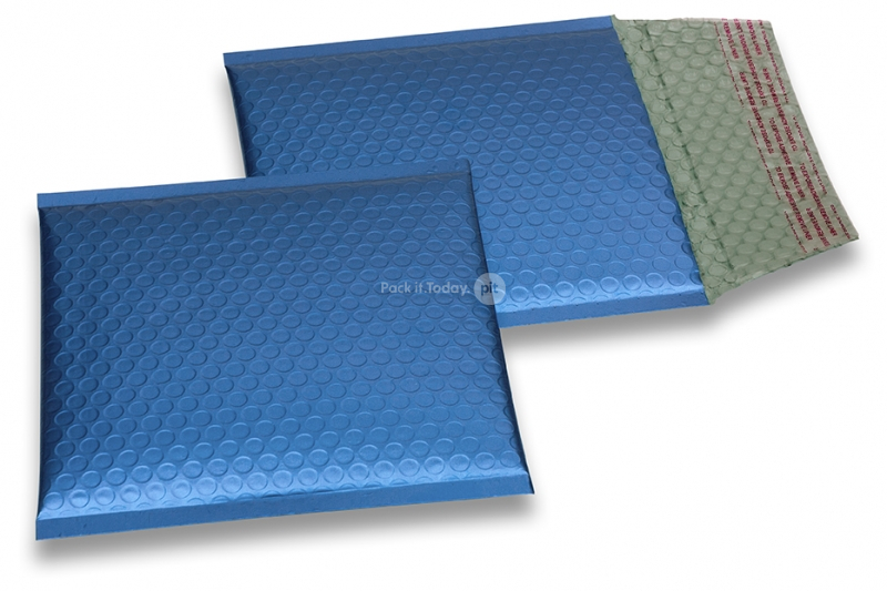 Sobres acolchados ECO metalizados mate - azul oscuro 165 x 165 mm