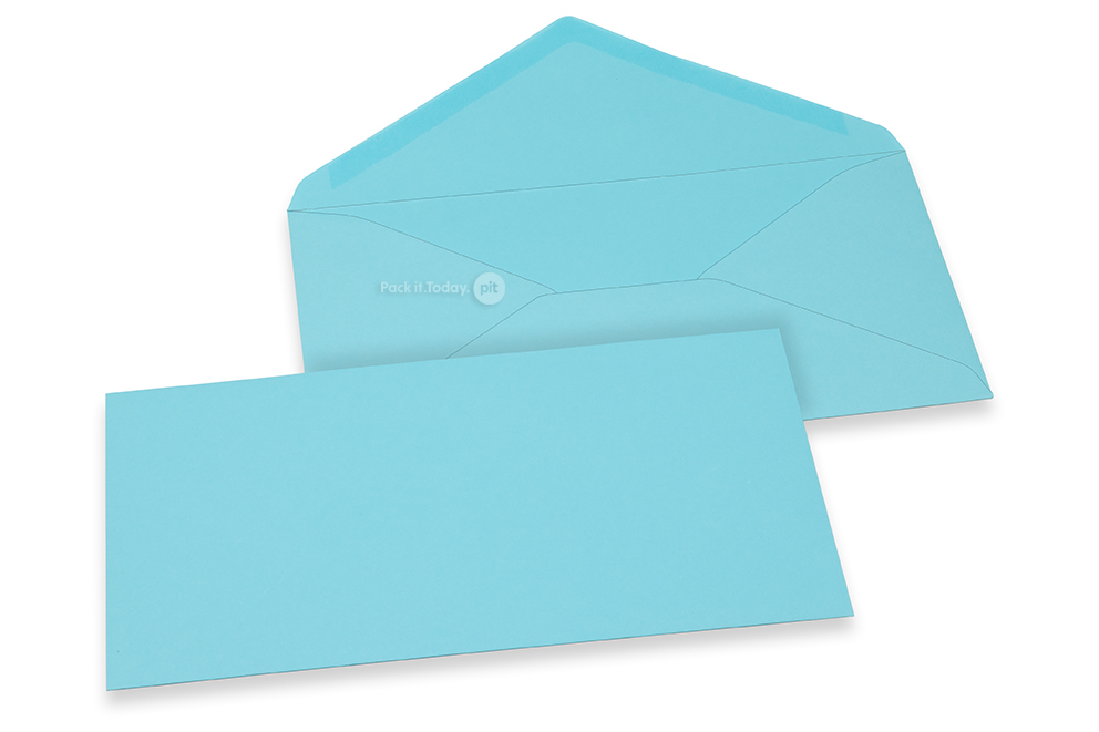 Sobres para tarjetas de felicitación de colores - Azul cielo, 110 x 220 mm