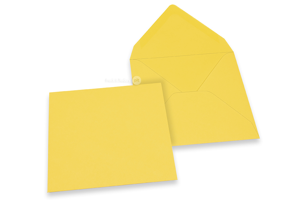 Sobres para tarjetas de felicitación de colores - Amarillo ranúnculo, 155 x 155 mm
