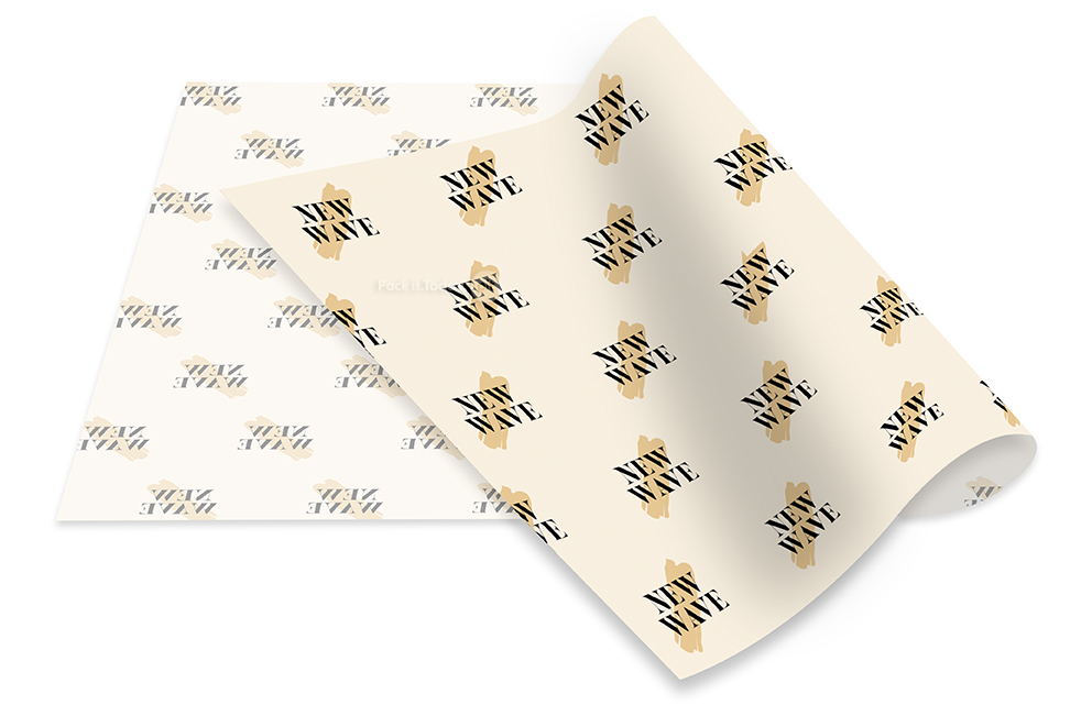 Papel de seda personalizado - con una impresión como ejemplo