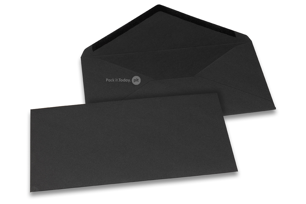 Sobres reciclados - negro 110 x 220 mm