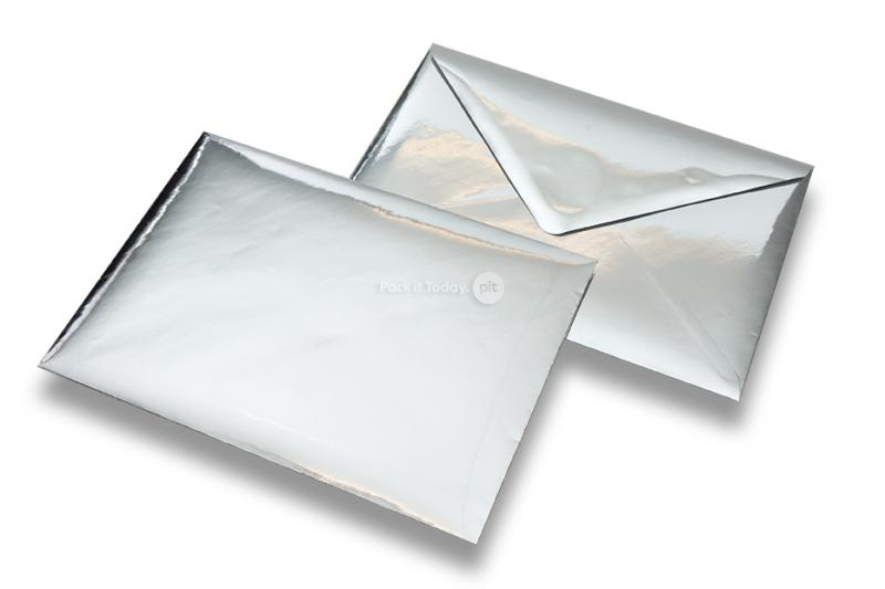 Sobres brillantes metalizados plateados