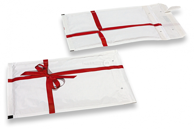 Sobres acolchados para regalo - Blanco con lazo