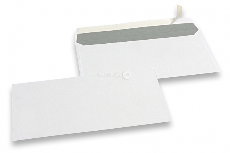 Sobres de papel blancos, 110 x 220 mm (DL), 80 gramos, cierre autoadhesivo, peso aprox. cada uno 4 g 