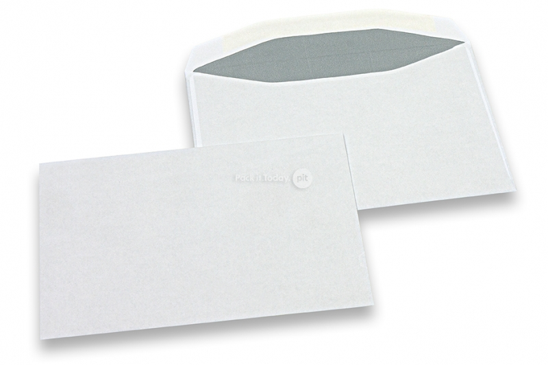 Sobres de papel blancos, 114 x 162 mm (C6), 80 gramos, cierre engomado, peso aprox. cada uno 3 g 