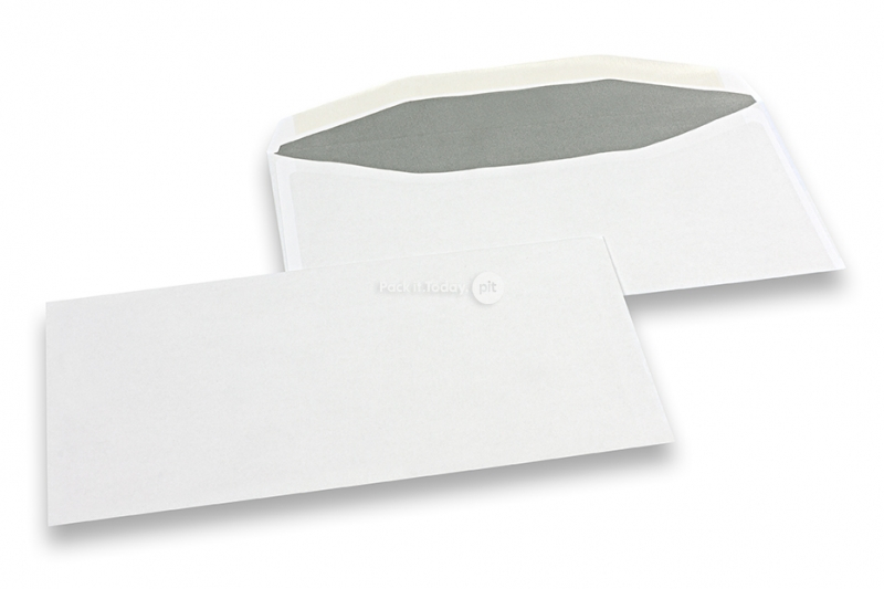 Sobres de papel blancos, 114 x 229 mm (C5/6), 80 gramos, cierre engomado