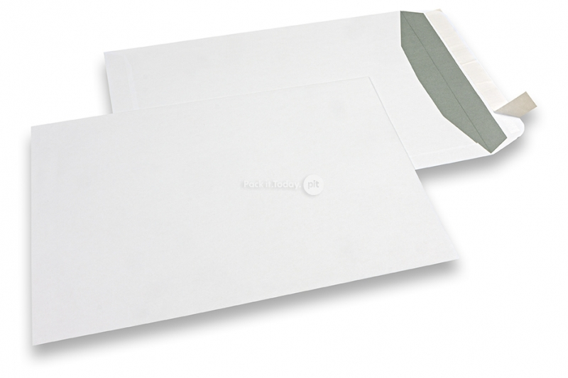 Sobres de papel blancos, 229 x 324 mm (C4), 120 gramos, cierre autoadhesivo, peso aprox. cada uno 16 g