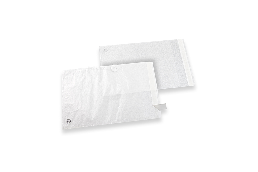 Bolsas pergamino (glassine) blancas con tira autoadhesiva - 160 x 200 mm