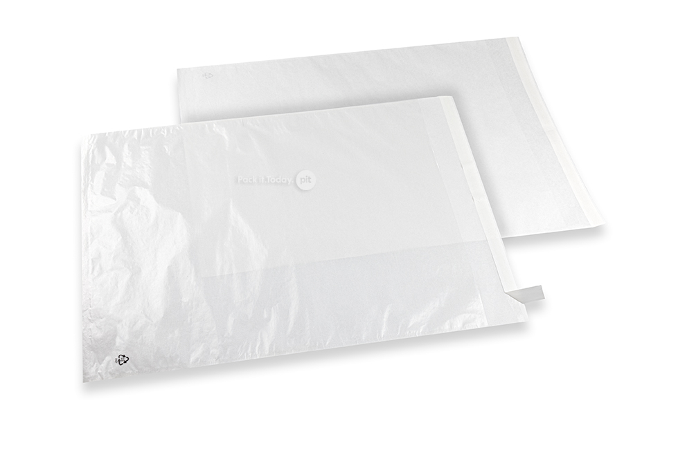 Bolsas pergamino (glassine) blancas con tira autoadhesiva - 320 x 400 mm